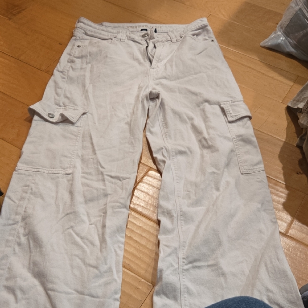 Women's White Cargo Pants